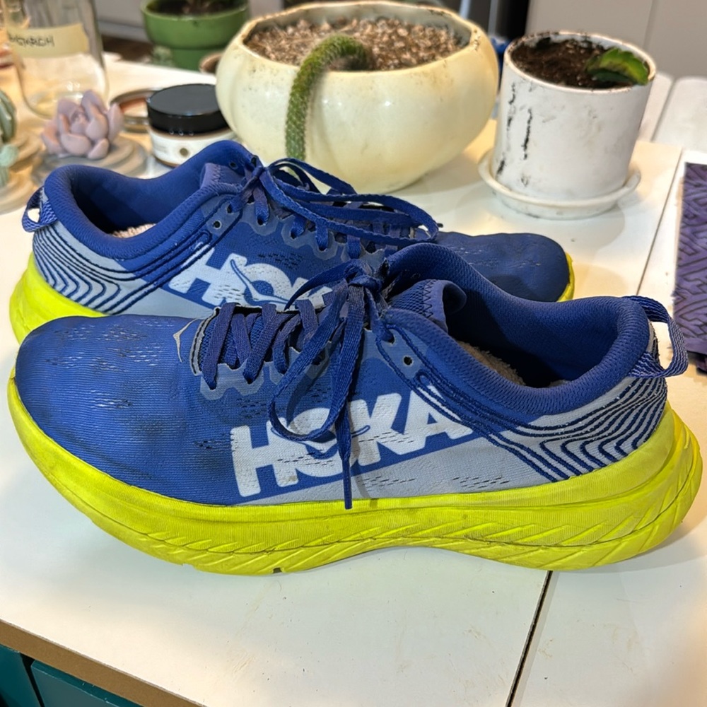 Hoka One One Men's Carbon X Running Shoes Blue/Primrose, Size 9.5